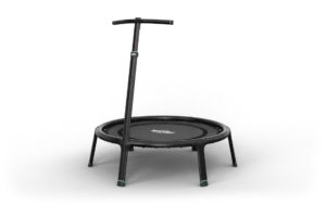 BERG fitness trampolin i sort med aftageligt håndtag